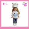 18 inch full vinyl american girl with becautiful clothes